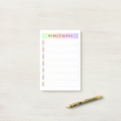 Pastel Rainbow Weekly schrijft dankbaar Post-it® Notes (Op bureau)