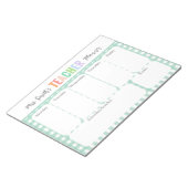 Pastel Rainbow Weekly Teacher Planner Notitieblok (Schuin)