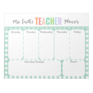 Pastel Rainbow Weekly Teacher Planner Notitieblok