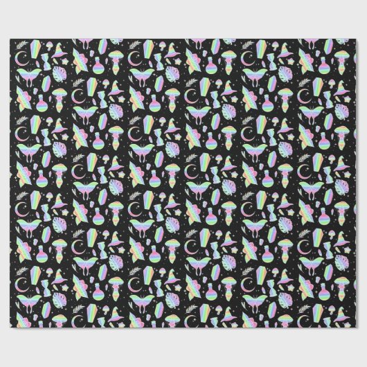 Pastel Rainbow Witchy Cadeaupapier (Vlak)