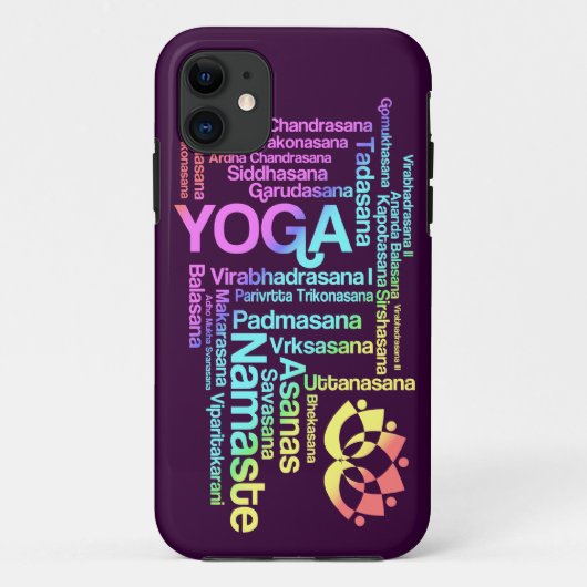Pastel Rainbow Yoga Posities in Sanskrit Case-Mate iPhone Case (Achterkant)