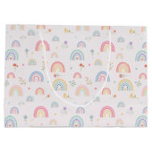 Pastel Rainbows Girly Wildflowers & Hearts Groot Cadeauzakje (Achterkant)