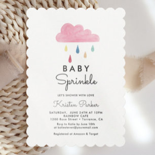 Pastel Raindrops Baby Sprinkle Baby shower Kaart