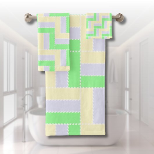 Pastel Rectangles Lignes en pointillé blanc Motif