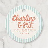 Pastel RedHandwriting Retro Weddenschap Bedankt Fa Bedankjes Labels (Voorkant)