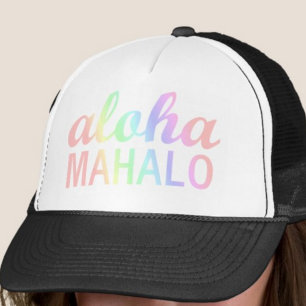 Pastel Regenbogen Aloha Mahalo Hawaïaans Trucker Pet