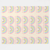 Pastel regenbogen en harten fleece deken (Voorkant (Horizontaal))