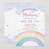 Pastel Regenbogen en harten Verjaardag Kaart (Voorkant / Achterkant)