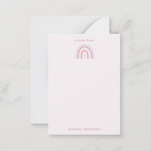 Pastel Regenbogen Meisjesachtige Wilde Bloemen & H Notitiekaartje (Voorkant)