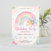 Pastel Regenboog 3e Verjaardag Kaart (Staand voorkant)