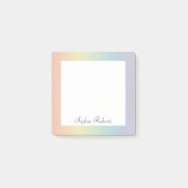 Pastel Regenboog Aangepaste Naam Post-it® Notes (Voorkant)