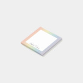 Pastel Regenboog Aangepaste Naam  Post-it® Notes (Schuin)