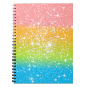 Pastel Regenboog Astrale Glitter Notitieboek