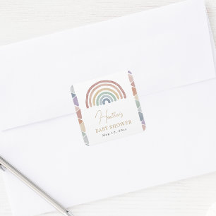 Pastel Regenboog Babyfeest Sticker