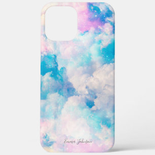 Pastel regenboog bewolkte hemel esthetisch iPhone 12 pro max hoesje