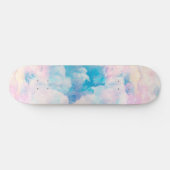 Pastel regenboog bewolkte hemel esthetisch skateboard (Horizontaal)