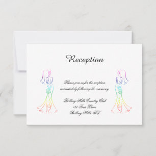 Pastel Regenboog Bruiden Bruiloft Receptie Kaart