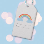 Pastel Regenboog Cadeaulabel