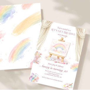 Pastel Regenboog Creatieve Kunst Feest Verjaardag Kaart