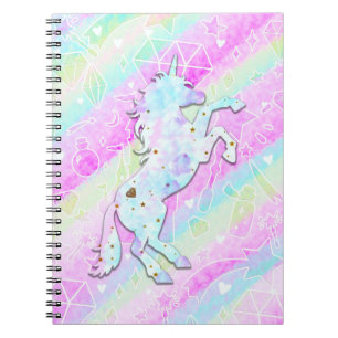 Pastel Regenboog Diamanten & Sterren Magische Eenh Notitieboek