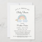 Pastel Regenboog Drive By Baby Shower Uitnodiging (Voorkant)