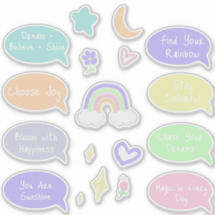 Pastel Regenboog Dromen Sticker Vel