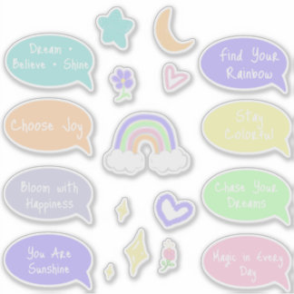 Pastel Regenboog Dromen Sticker Vel