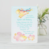 Pastel regenboog eenhoorn met zoete wolken kaart (Staand voorkant)