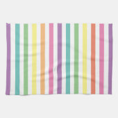 Pastel regenboog en witte strepen, gestreept theedoek (Horizontaal)
