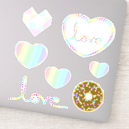 Pastel Regenboog Esthetische Liefde Hart Design Sticker