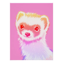 Pastel Regenboog Fret - Knuffige Roze Huisdier Kun