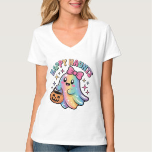 Pastel Regenboog Geest T-Shirt – Kawaii Halloween