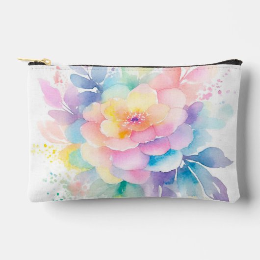  pastel regenboog gekleurde bloemige Waterverf Etui (Voorkant)