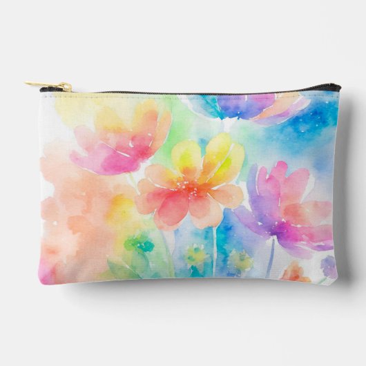 pastel regenboog gekleurde bloemige Waterverf Etui (Voorkant)
