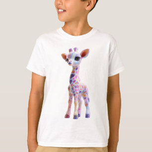 Pastel Regenboog Gevlekte Fantasie Giraffe Kindere T-shirt