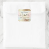 Pastel Regenboog Glitter Goud Body Butter Vierkante Sticker (Tas)