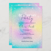 Pastel Regenboog Glitter Gradient Kaart (Voorkant / Achterkant)