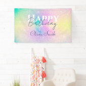 Pastel Regenboog Glitter Gradient Spandoek (Insitu)