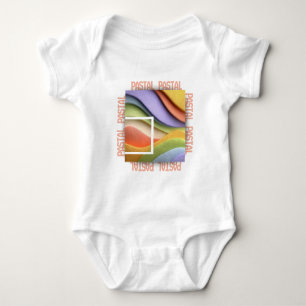Pastel Regenboog Golven Baby Bodysuit of T-Shirt