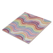 Pastel Regenboog golven patroon groot Tegeltje (Zijkant)