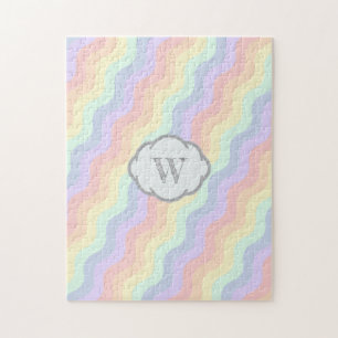 Pastel Regenboog Golven Puzzel