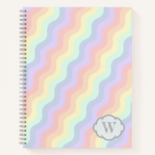 Pastel Regenboog Golven Spiraal Notebook Notitieboek