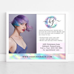 Pastel Regenboog Haar Nagels Bedrijfs Marketing Fo Poster