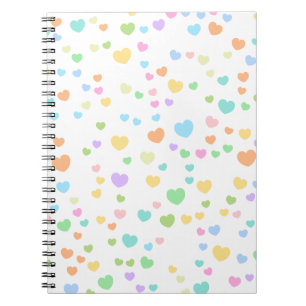 Pastel Regenboog Hart Patroon Art Notitieboek