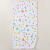 Pastel Regenboog Hart Patroon Art Strandlaken (Voorkant)