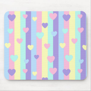 Pastel Regenboog Harten Muismat