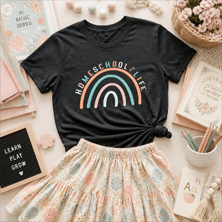 Pastel Regenboog Homeschool Leven T-shirt
