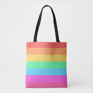 Pastel regenboog kleur strepen ontwerp draagtas