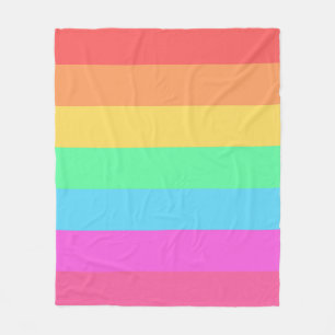 Pastel regenboog kleur strepen ontwerp fleece deken
