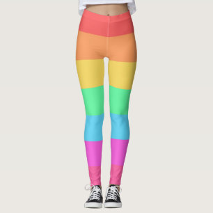 Pastel regenboog kleur strepen ontwerp leggings